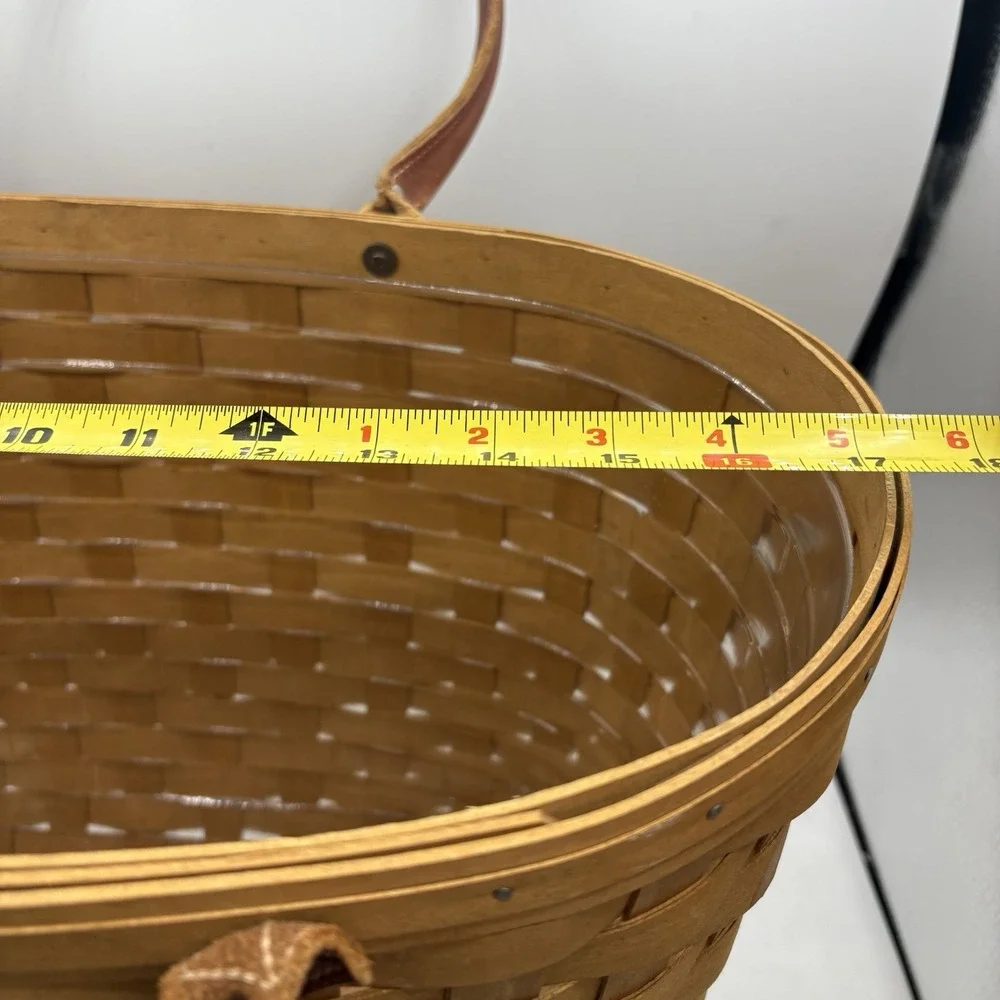 Longaberger Basket Large Boardwalk Picnic Tote Beach with Plastic Protector